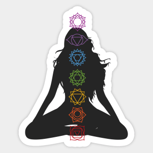 Bohemian Yogi Illustration: Mindfulness Girl Silhouette for Yoga Lovers Sticker